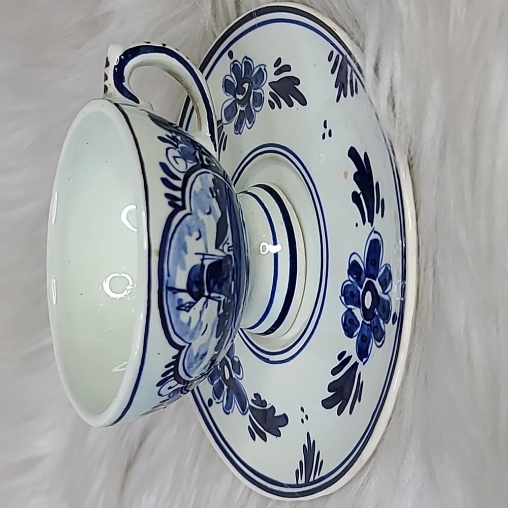 Vintage Delft Cup Blue White Holland Home Decor Accent Piece EUC Gift Ceramic